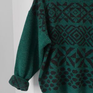 Green teal Bay Club Vintage wool blend sweater